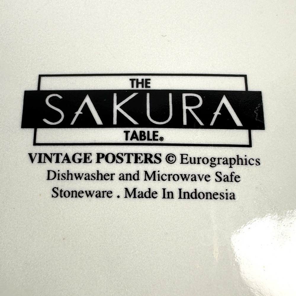 Set of 4 Sakura Vintage Posters Motif  Salad/Dessert Plates 2 Set Available - Picture 10 of 11